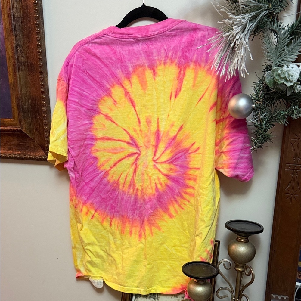 Hanes Pink Tie-Dye T-Shirt - Picture 3 of 3